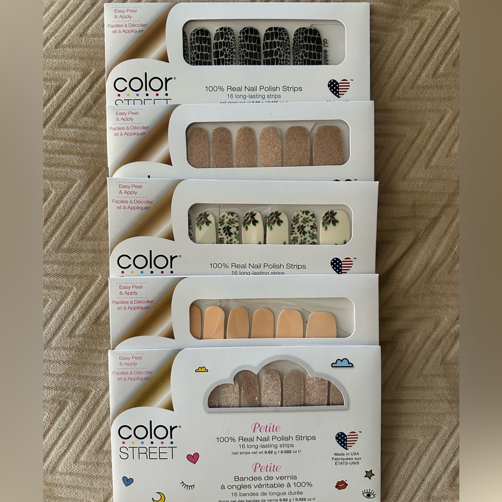 Color Street Nail Strips Set - Floral, Nude, Glitter